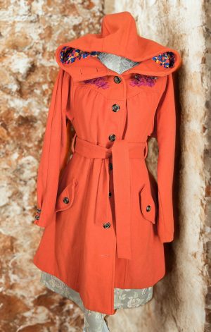 Damenmantel neuwertig von blutgeschwister Gr. M/L orange Neupreis lag bei ca. 380 Euro