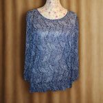 Bluse leicht transparent blau gemustert Gr.40/42