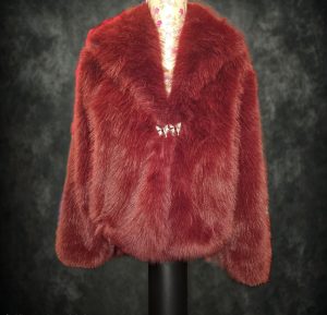 Kunstpelzjacke bordeaux Gr. M