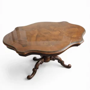 Biedermeier Couchtisch mit Glasplatte